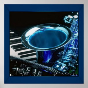 Impresión saxofónica azul