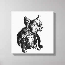 Impresión sencilla de dibujo de Bulldog en francés