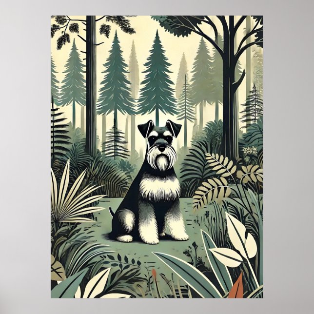 Impresión sensorial Schnauzer, arte mural (Frente)