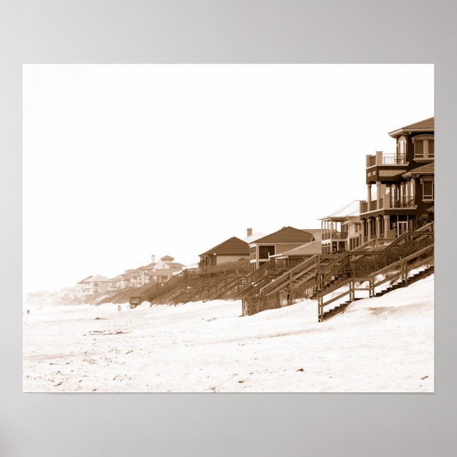 Impresión Sephia de 16x20 de Florida Beach (Frente)