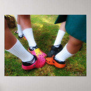 Impresión suave de zapatos y crocos