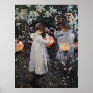Impresión subió lirio de Sargent del clavel