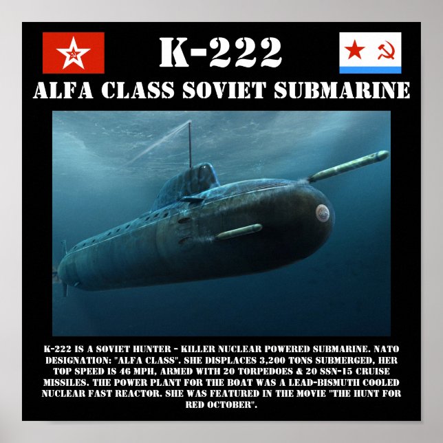 Impresión submarina K-222 soviética de clase Alfa (Frente)