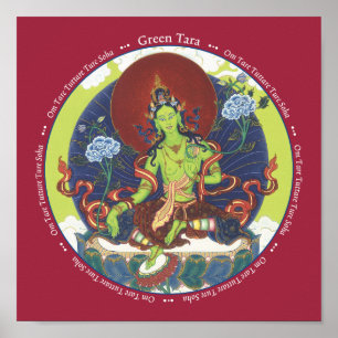 IMPRESIÓN Tara verde - con mantra