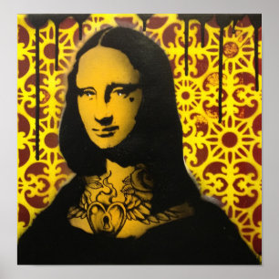 impresión tatuada del poster de Mona Lisa