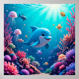 Impresión temática de Acuario de Arrecife de Coral