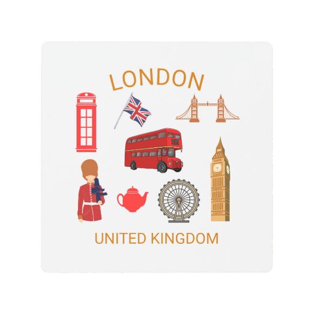 Impresión temática de viajes de monumentos de Lond (Anverso)