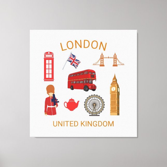 Impresión temática de viajes de monumentos de Lond (Anverso)