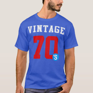 impresión trasera vintage de 1970 en camiseta