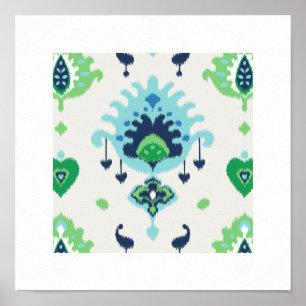 impresión tribal del verde azul del modelo modern