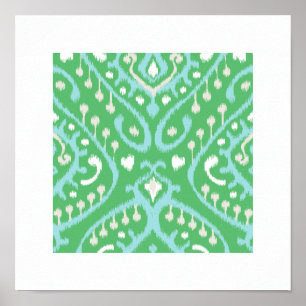 impresión tribal del verde azul del modelo moderno