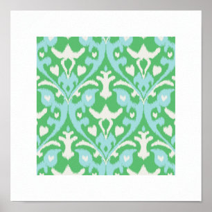 impresión tribal del verde azul del modelo moderno