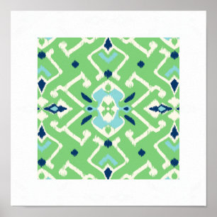 impresión tribal del verde azul del modelo moderno
