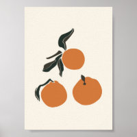 Impresión tropical boho Naranja Fruit