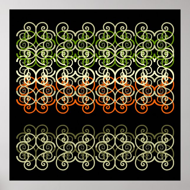 Impresión verde Naranja negro de 24x24" (Frente)