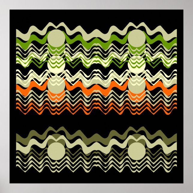 Impresión verde Naranja negro de 24x24" (Frente)