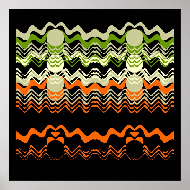 Impresión verde Naranja negro de 24x24" (Frente)
