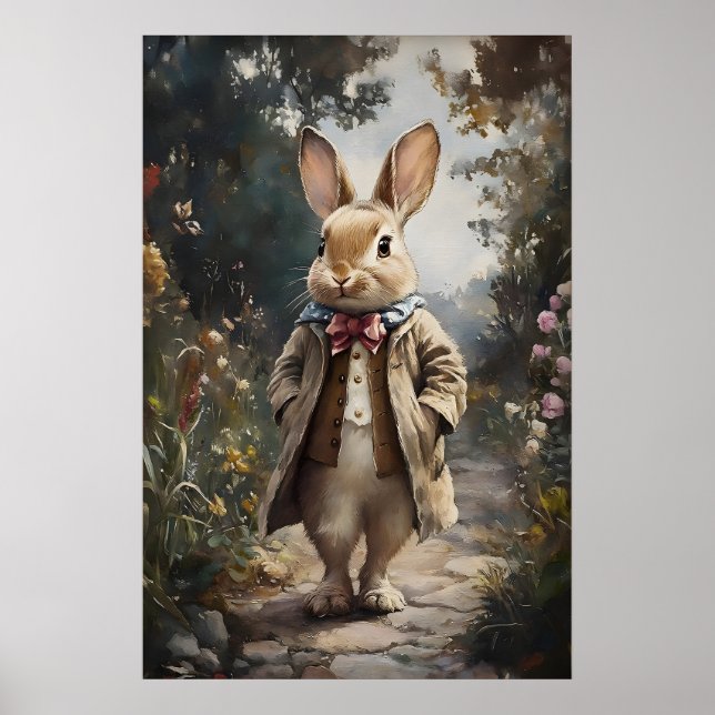 Impresión Victoriana de Conejo, Conejo de Pascua,  (Frente)