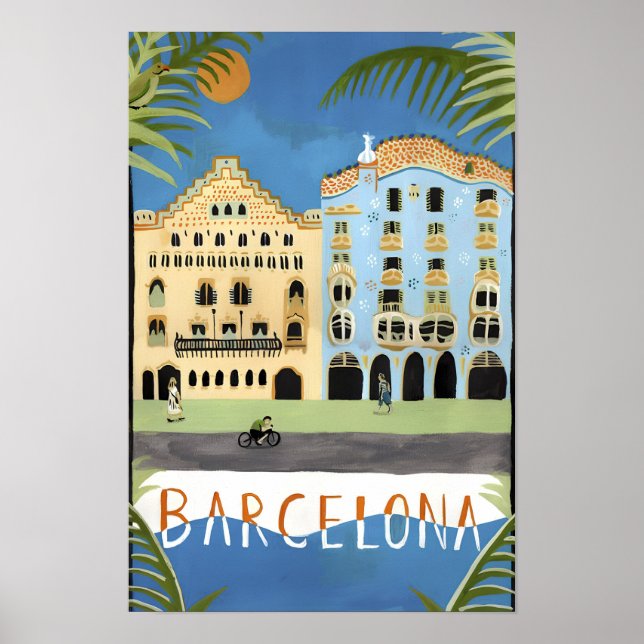 Impresión Vintage de Barcelona (Frente)