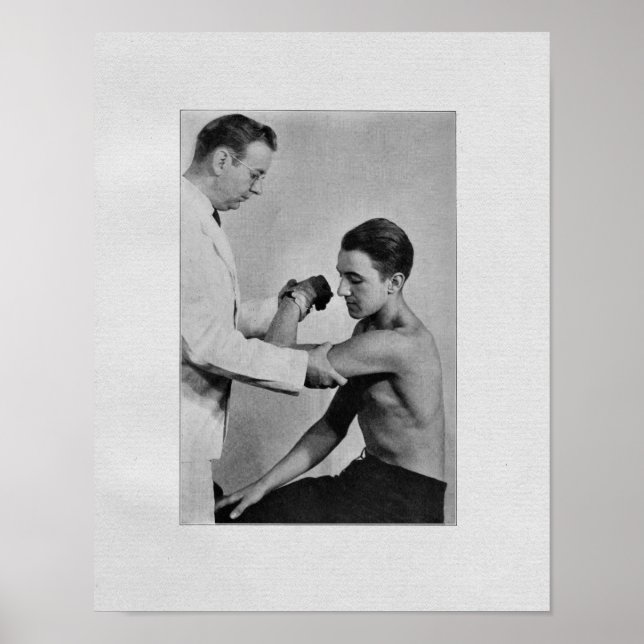 Impresión vintage de examen de hombro quiropráctic (Frente)