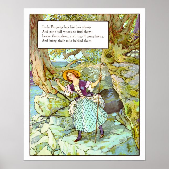 Impresión vintage de guardería - Pequeño BoPeep (Frente)