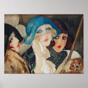 Impresión vintage de ilustración de moda Art Deco