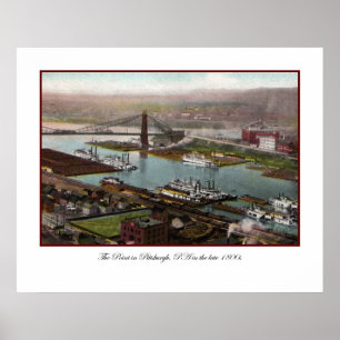 Impresión vintage de Pittsburgh de los años 1800