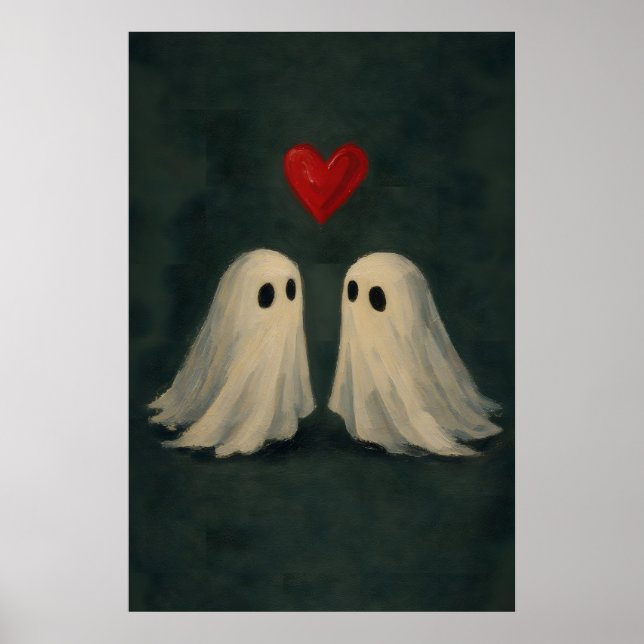 Impresión vintage de San Valentín de fantasmas, Fa (Frente)