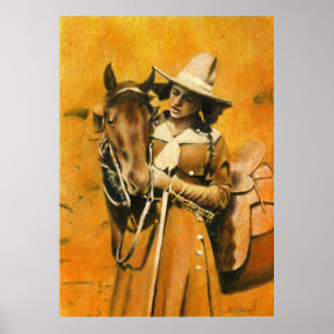 Impresión Vintage de vaca