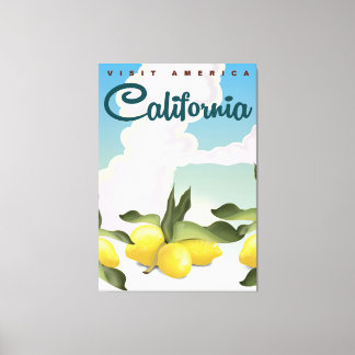 Impresión vintage de viaje de limones de Californi