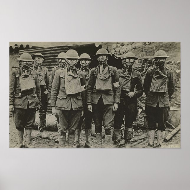 Impresión WWI de Máscara De Gas Hombres (Frente)