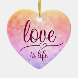 Impresionante adorno de cerámica de corazón rojo