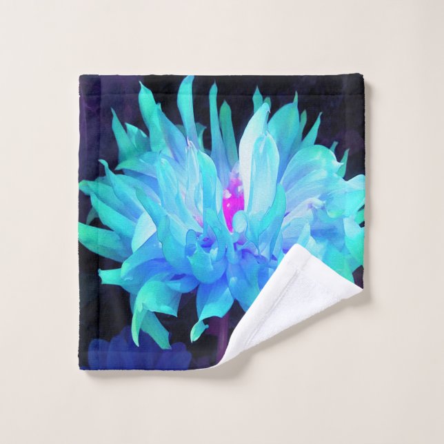 Impresionante Aqua Cactus Azul y Verde Dahlia (Toallita)
