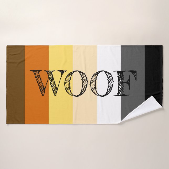 Impresionante bandera del Orgullo del Oso Woof (Toalla de baño)