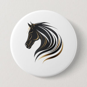 Impresionante botón de diseño artístico de caballo