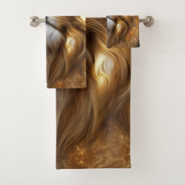 Impresionante cabeza de león de oro