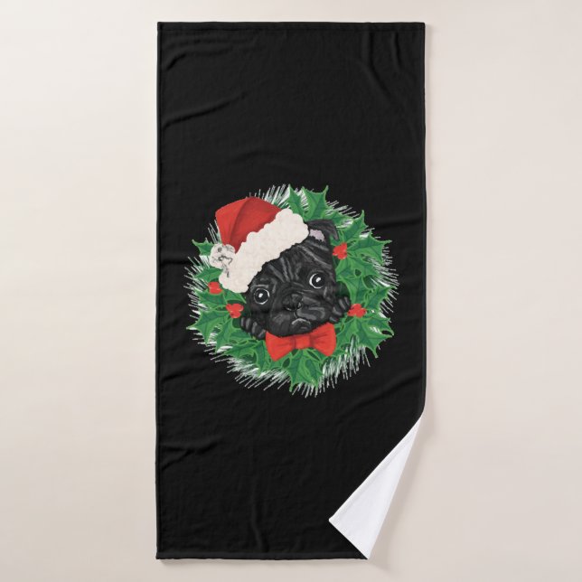 Impresionante camiseta de Navidades Pug (Toalla de baño)