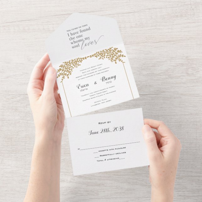 Impresionante Chuppah todo en una invitación a la  (desgarro)