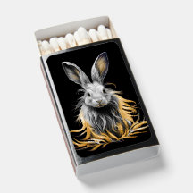 Impresionante conejo gris en llamas