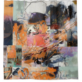 impresionante cortina de ducha con diseño abstract