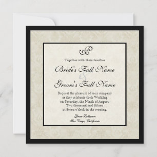 Impresionante crema rosada - Invitación a boda
