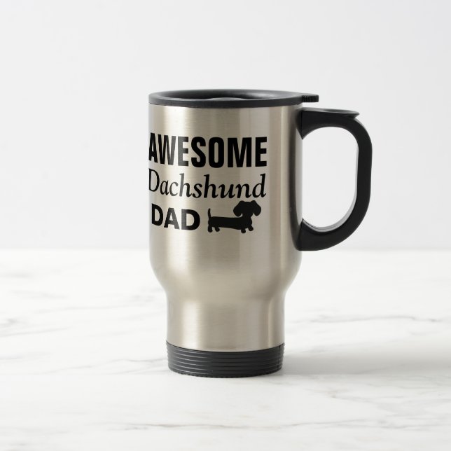 Impresionante Dachshund Dad Viaja por la taza de a (Derecha)