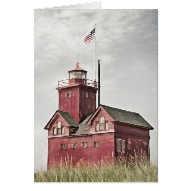 Impresionante del Faro Rojo Grande (Frente)