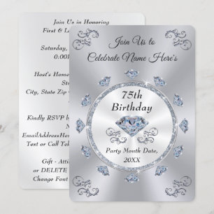 Impresionante Diamante, 75ª Tarjeta de Invitación