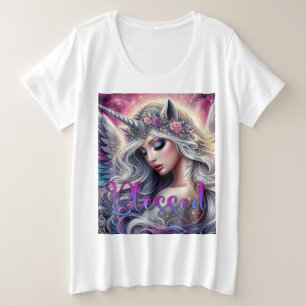 Impresionante fantasía arte hada unicornio blanco 
