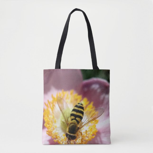 Impresionante foto de una abeja en una bolsa de to (Anverso)