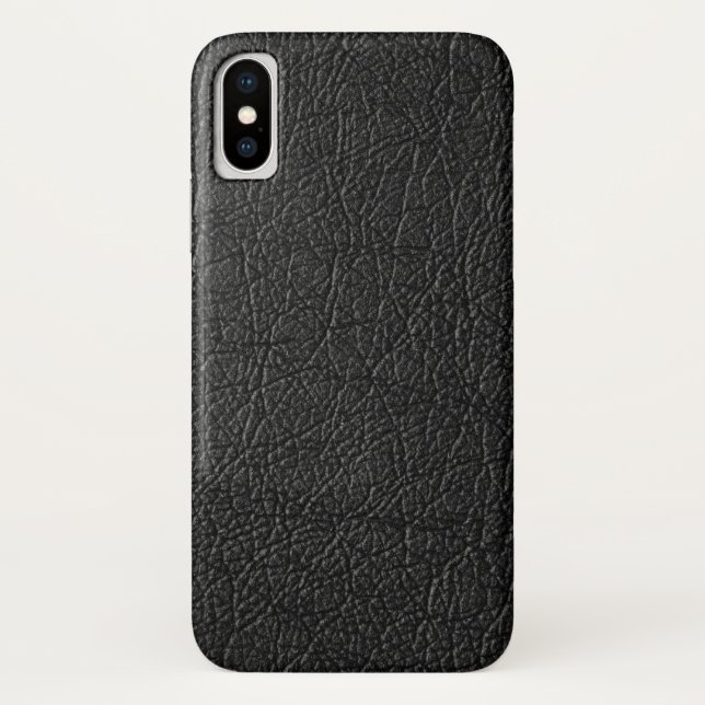Impresionante funda móvil de cuero negro (Reverso)