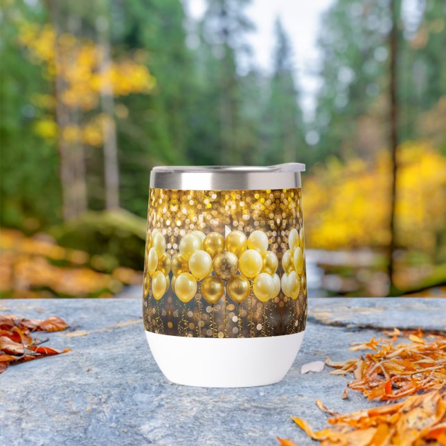 Impresionante globo de boquilla amarillo y oro (Exterior)