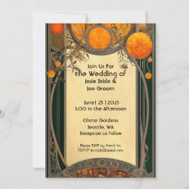 Impresionante invitación a boda de Art Nouveau