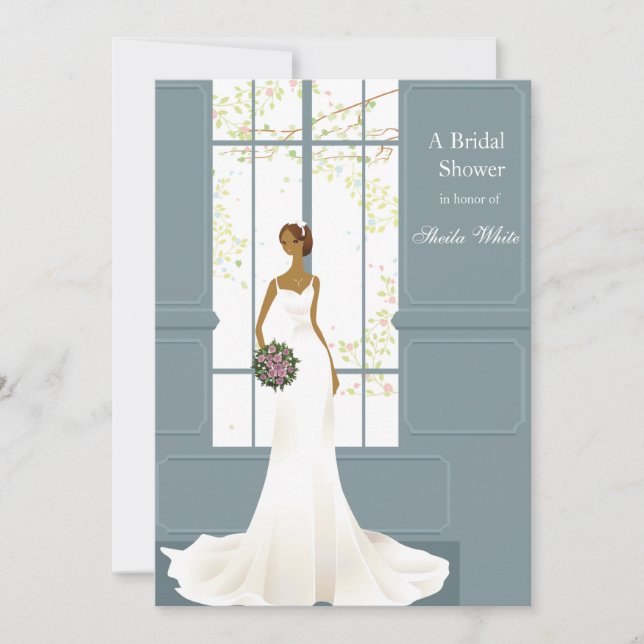 Impresionante invitación a la ducha de novia (Anverso)